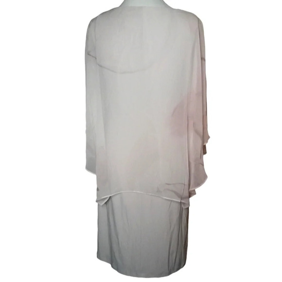 Frank Lyman Montreal Blush Pink Shift Dress Chiffon Overlay Size 6 NWT - Picture 4 of 8